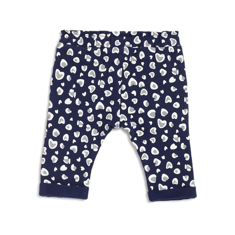 Girls Dark Blue Fleece Long Trousers image number null